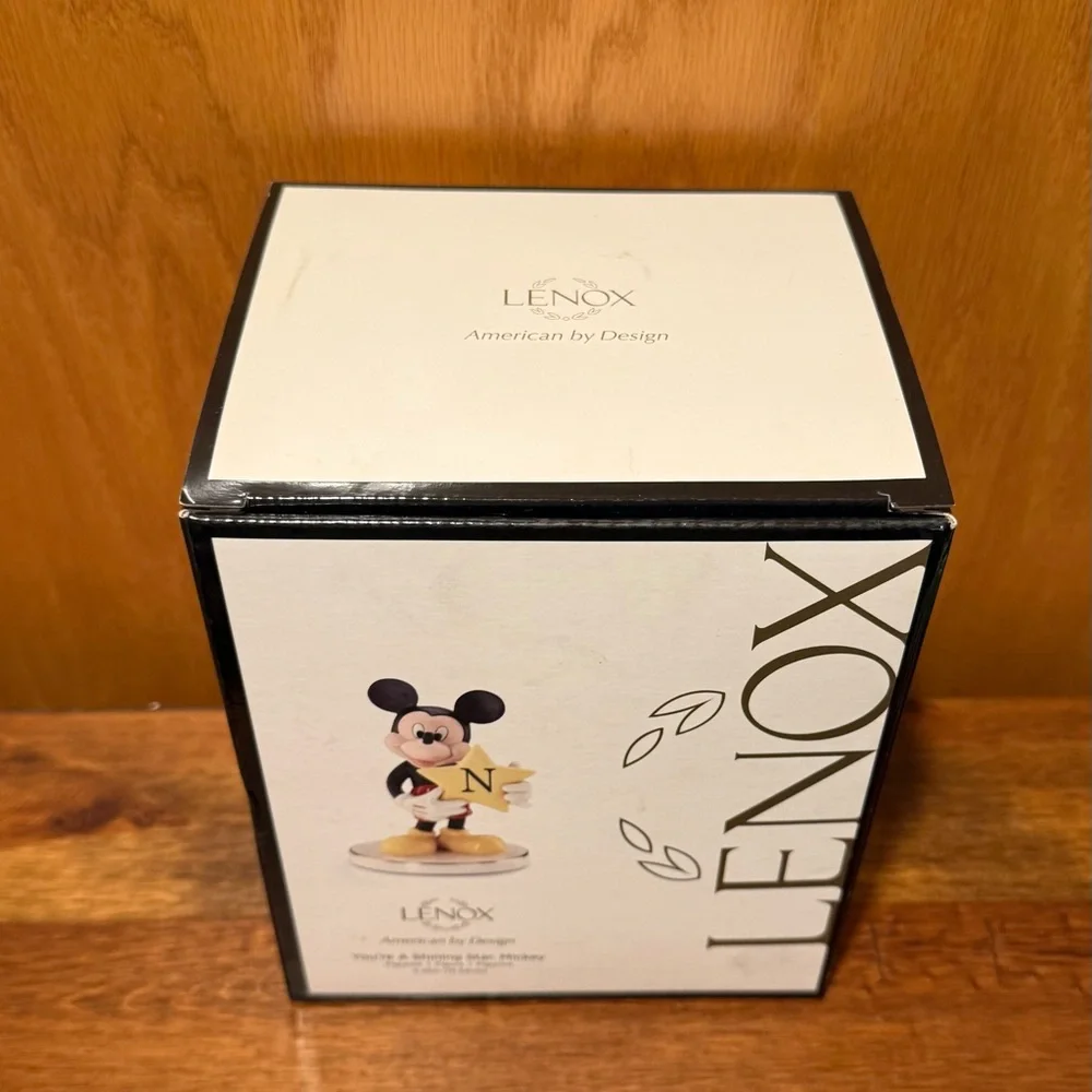 Lenox Disney You’re A Shining Star Mickey Mouse Figurine Letter N MONOGRAM NIB